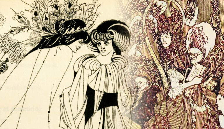 aubrey beardsley art peacock skirt cave spleen