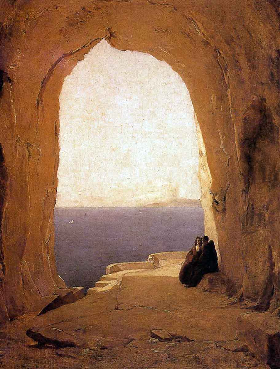 carl blechen grotto in gulf painting