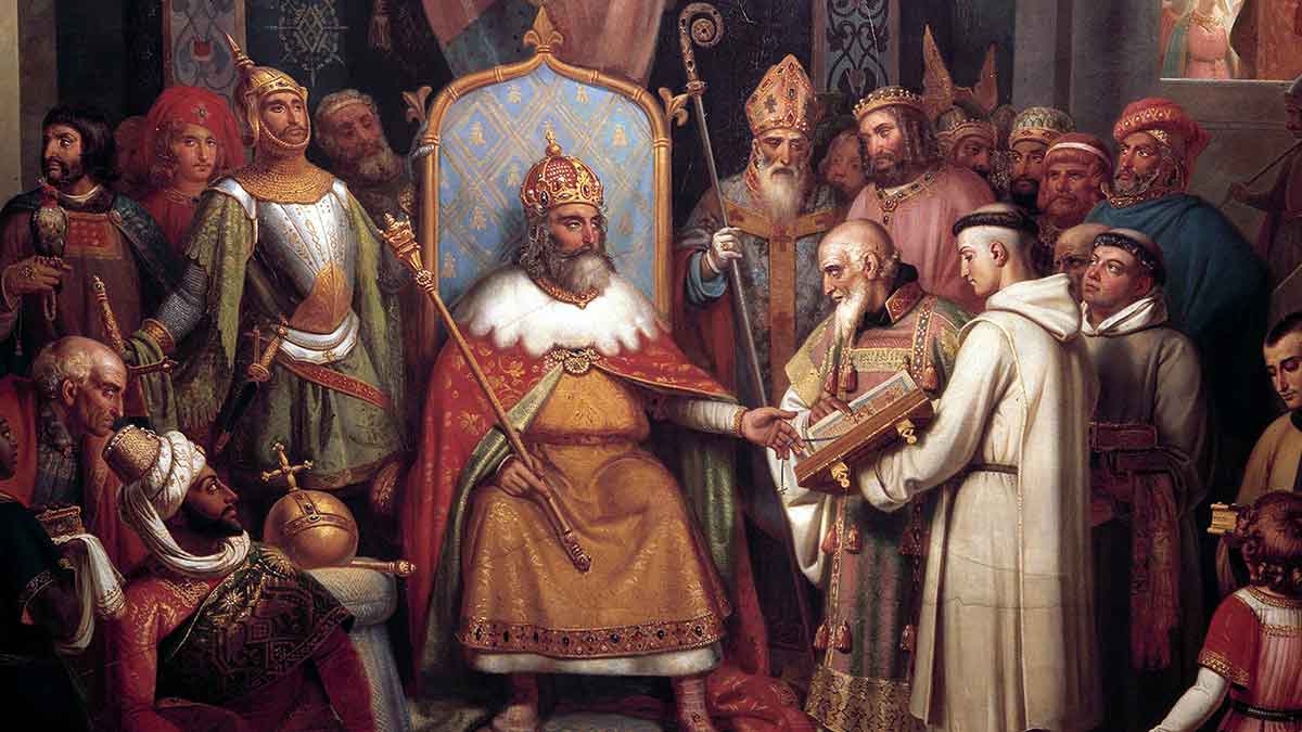 charlemagne on throne