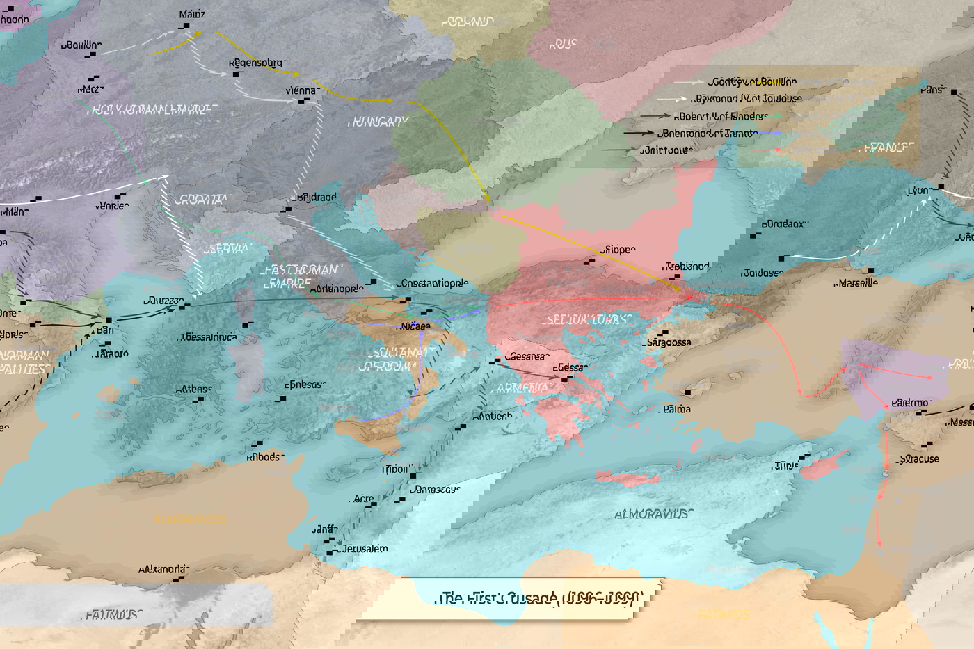 Map: First Crusade (1096-1099)