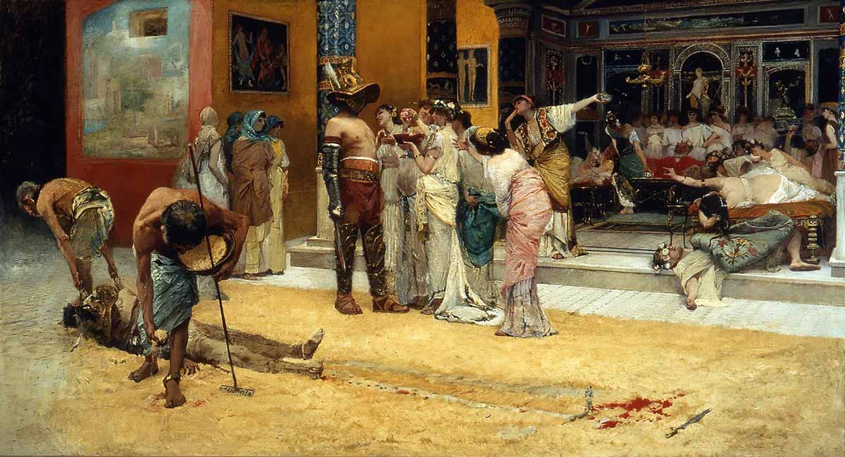 gladiators fighting pompeii