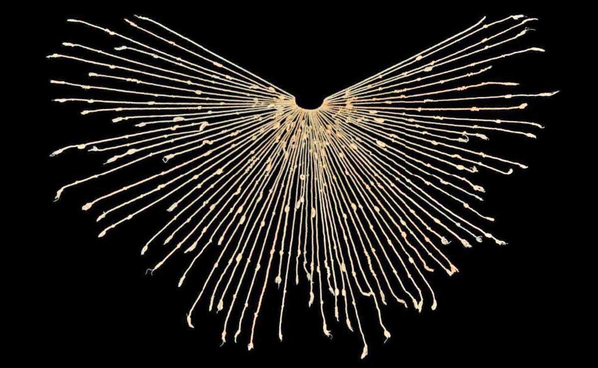inca cotton quipu knotted cords