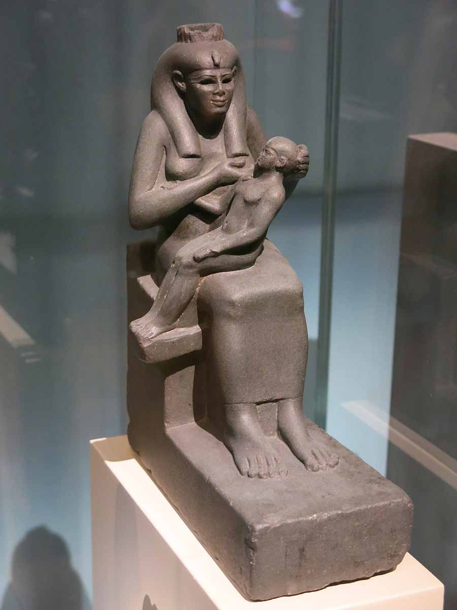 isis horus mother child statuette