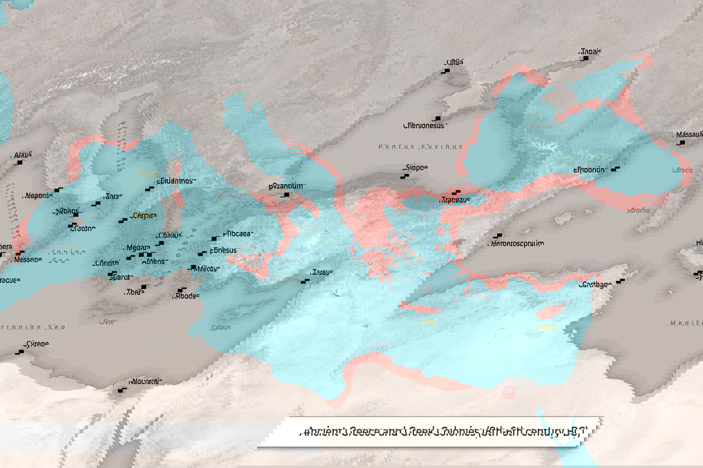 Map of the Ancient Greek Colonies