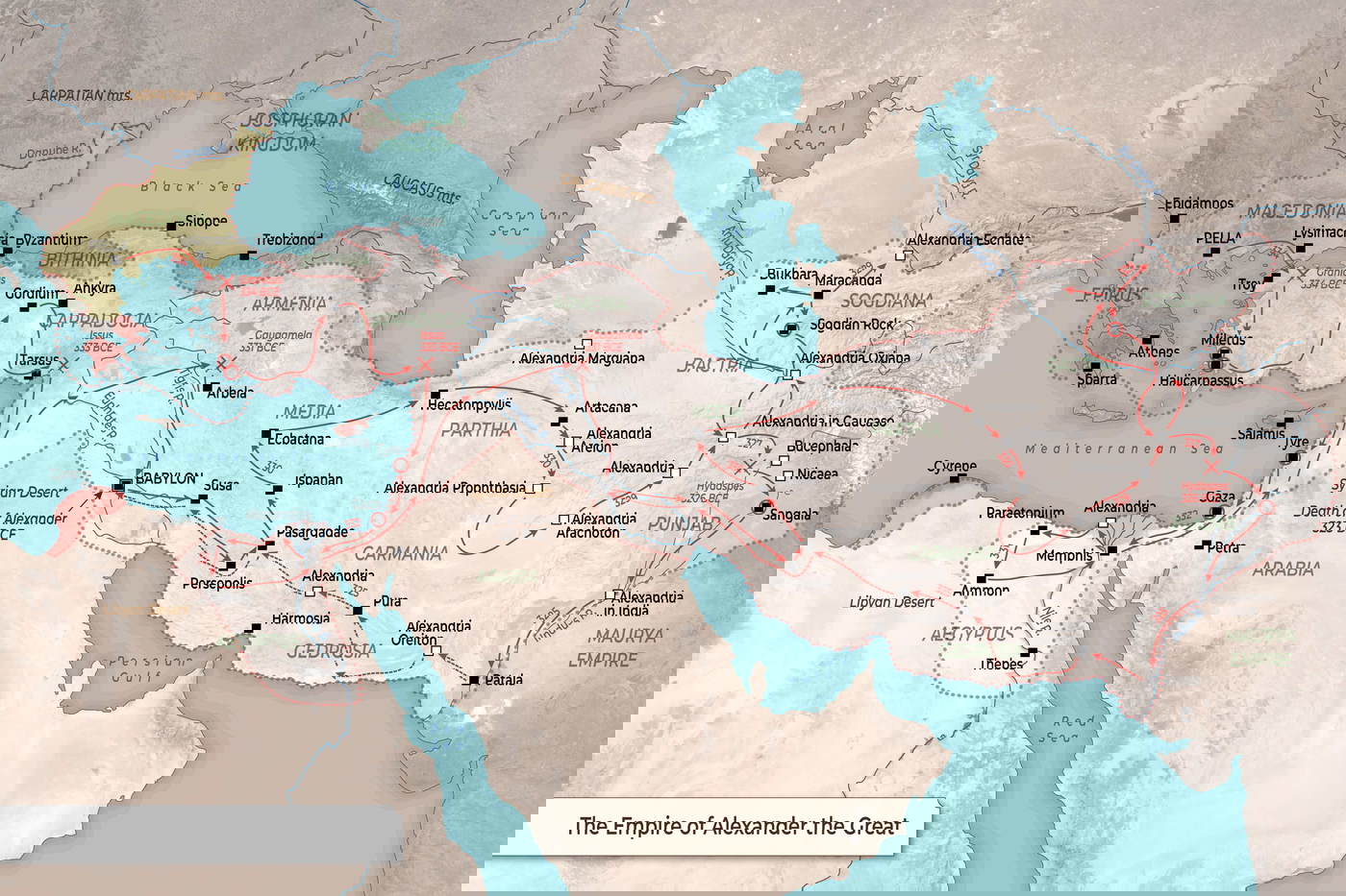 Map of Alexander the Great’s Empire