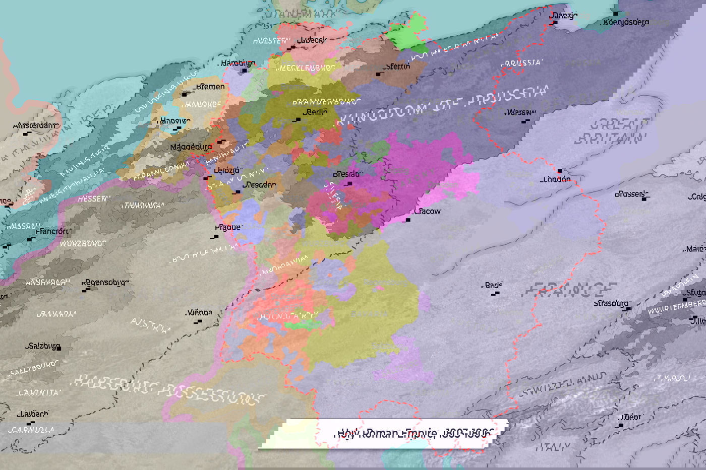 Map: Holy Roman Empire, 1803-1806