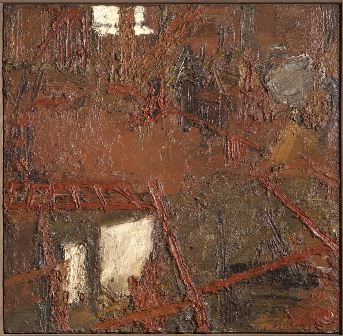 materiality auerbach rebuilding leicester square painting