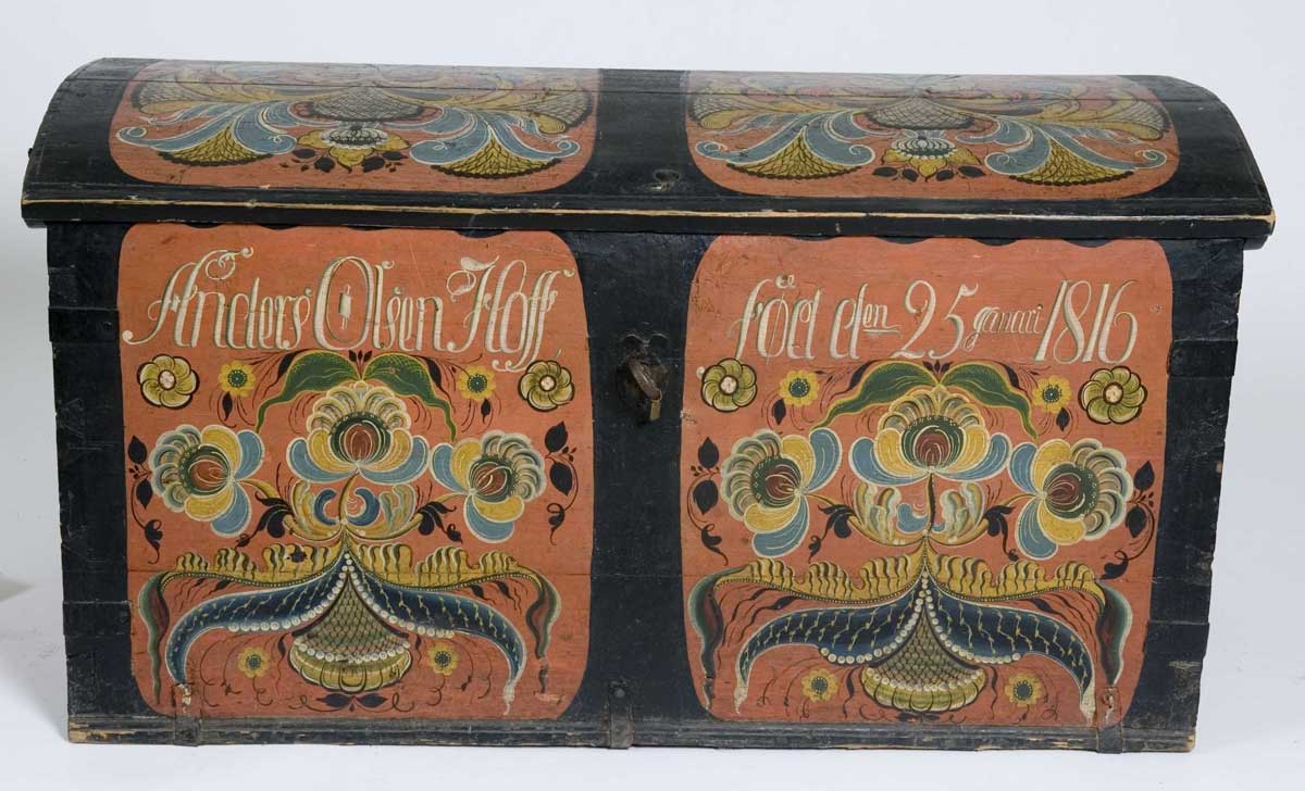 norweigan american folk art hallingdal style rosemaling 1816