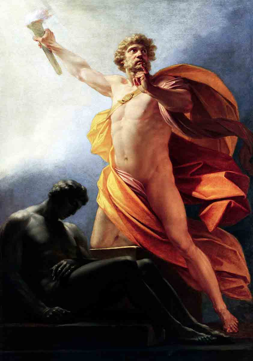 prometheus brings fire painting