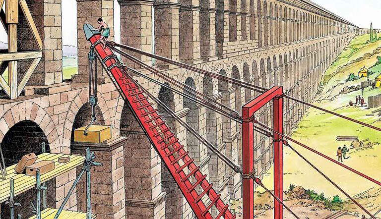 roman aqueduct building illustration