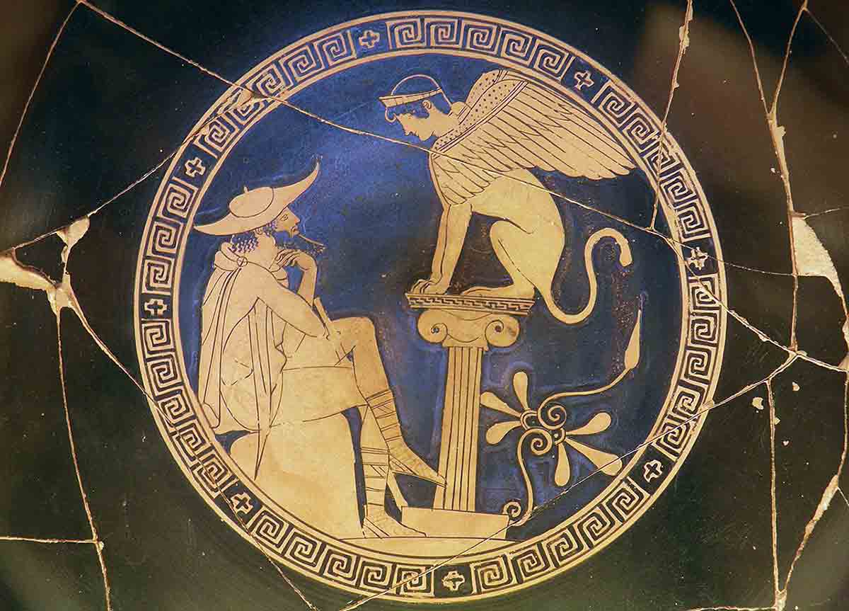 sophocles oedipus rex sphinx ceramic